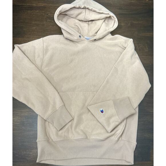 Vintage Champion Mens Medium Tan Reverse Weave Pullover Hoodie - Picture 1 of 4